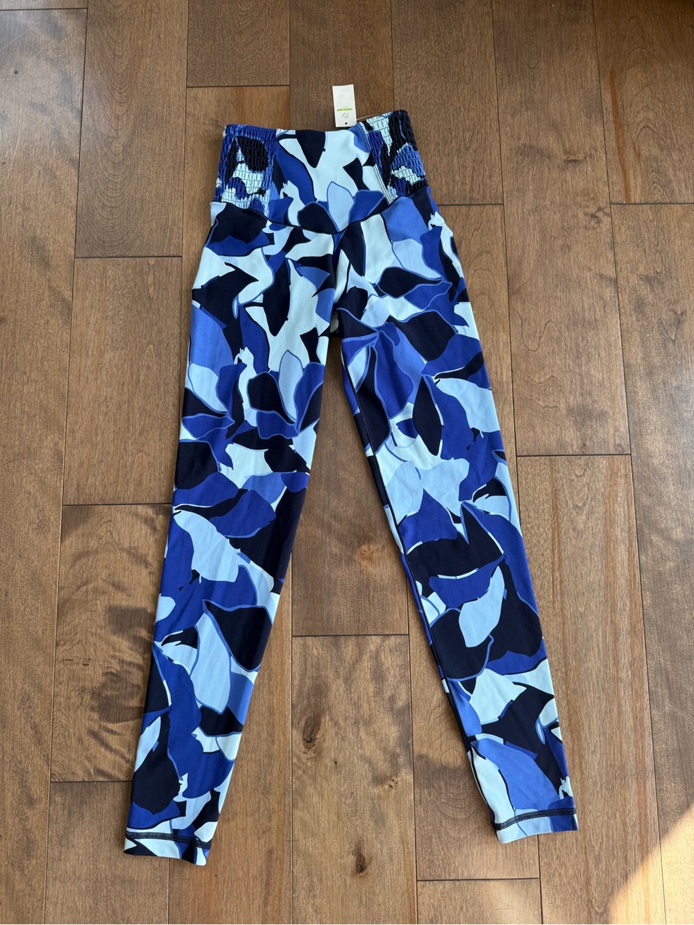 OFFLINE by Aerie Blue Camo Smocked Waist Leggings - NWT Size XS